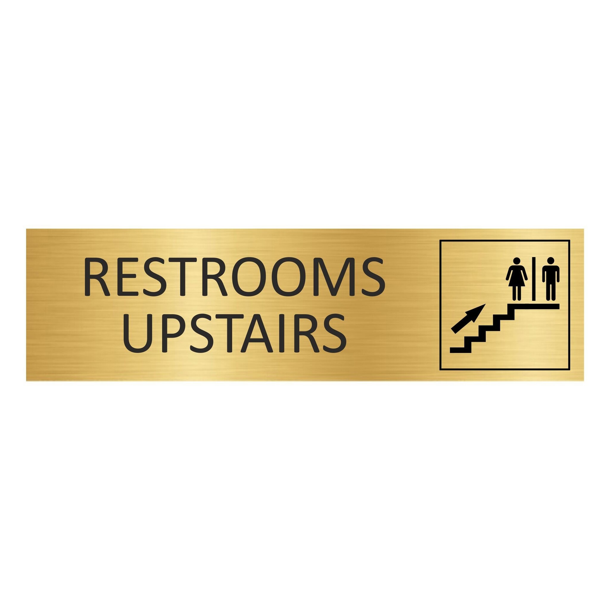 CombiCraft Goud aluminium deurbordje Restrooms upstairs 165 x 45 mm - per 1 stuk