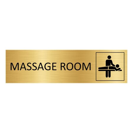 CombiCraft Goud aluminium deurbordje Massage room 165 x 45 mm - per 1 stuk