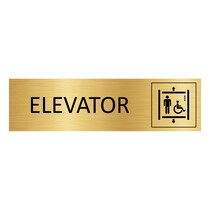 Goud aluminium deurbordje Elevator