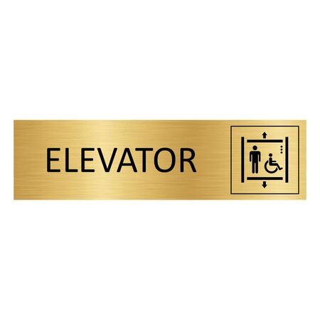 CombiCraft Goud aluminium deurbordje Elevator 165 x 45 mm - per 1 stuk