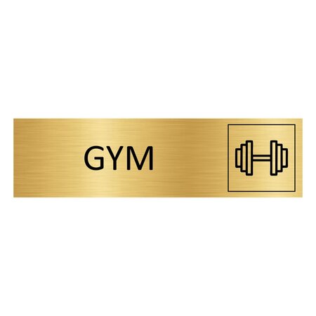 CombiCraft Goud aluminium deurbordje Gym 165 x 45 mm - per 1 stuk