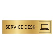 Goud aluminium deurbordje Service desk
