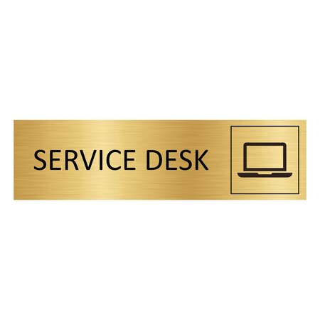 CombiCraft Goud aluminium deurbordje Service desk 165 x 45 mm - per 1 stuk