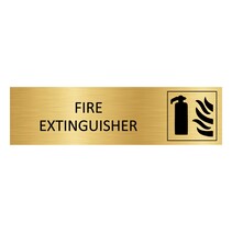 Goud aluminium deurbordje Fire extinguisher