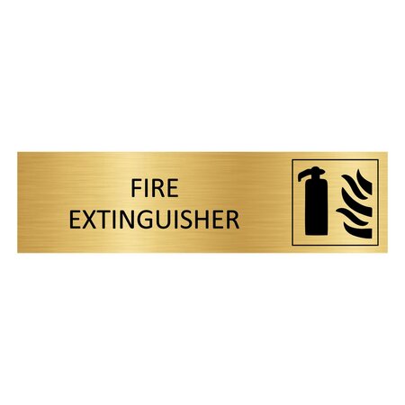 CombiCraft Goud aluminium deurbordje Fire extinguisher 165 x 45 mm - per 1 stuk