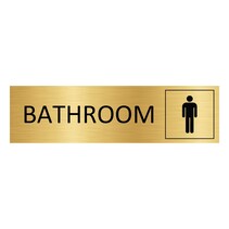 Goud aluminium deurbordje Bathroom mannen
