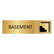 Goud aluminium deurbordje Basement