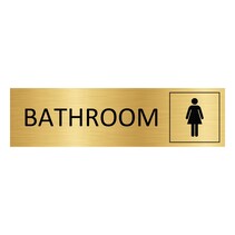 Goud aluminium deurbordje Bathroom vrouwen