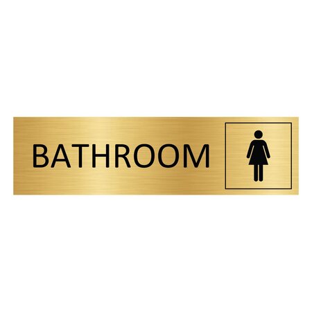 CombiCraft Goud aluminium deurbordje Bathroom vrouwen 165 x 45 mm - per 1 stuk