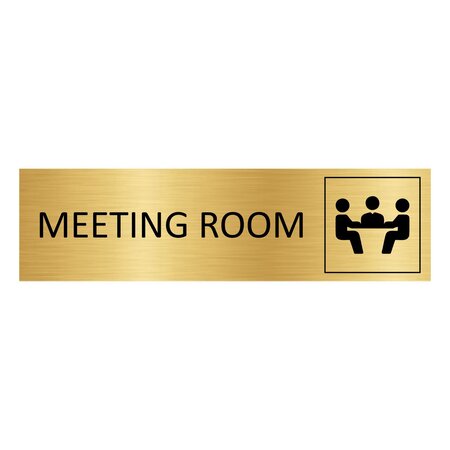 CombiCraft Goud aluminium deurbordje Meeting room 165 x 45 mm - per 1 stuk