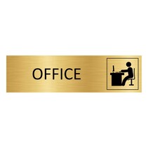 Goud aluminium deurbordje Office