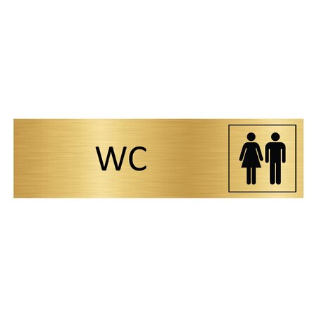 CombiCraft Goud aluminium deurbordje WC 165 x 45 mm - per 1 stuk