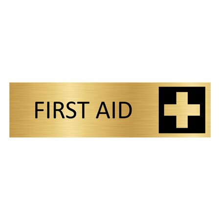 CombiCraft Goud aluminium deurbordje First aid 165 x 45 mm - per 1 stuk