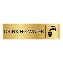 Goud aluminium deurbordje Drinking water