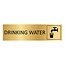 CombiCraft Goud aluminium deurbordje Drinking water 165 x 45 mm - per 1 stuk
