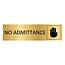 CombiCraft Goud aluminium deurbordje No admittance 165 x 45 mm - per 1 stuk