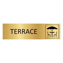 Goud aluminium deurbordje Terrace
