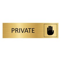 Goud aluminium deurbordje Private