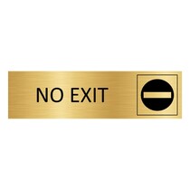 Goud aluminium deurbordje No exit