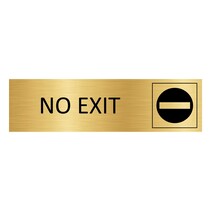 Goud aluminium deurbordje No exit