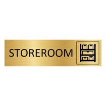 Goud aluminium deurbordje Storeroom