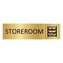 Goud aluminium deurbordje Storeroom