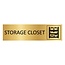 CombiCraft Goud aluminium deurbordje Storage closet 165 x 45 mm - per 1 stuk