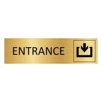 Goud aluminium deurbordje Entrance