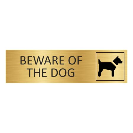 CombiCraft Goud aluminium deurbordje Beware of the dog 165 x 45 mm - per 1 stuk
