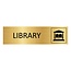 CombiCraft Goud aluminium deurbordje Library 165 x 45 mm - per 1 stuk