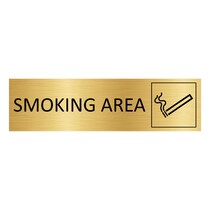 Goud aluminium deurbordje Smoking area
