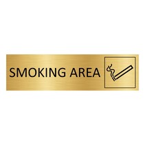 Goud aluminium deurbordje Smoking area