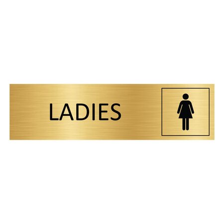 CombiCraft Goud aluminium deurbordje Ladies 165 x 45 mm - per 1 stuk