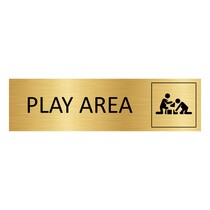 Goud aluminium deurbordje Play area