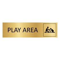 Goud aluminium deurbordje Play area