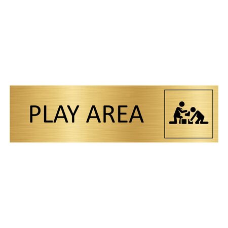 CombiCraft Goud aluminium deurbordje Play area 165 x 45 mm - per 1 stuk