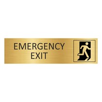 Goud aluminium deurbordje emergency exit