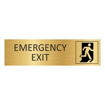 Goud aluminium deurbordje emergency exit