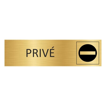 CombiCraft Goud aluminium deurbordje Privé 165 x 45 mm met tape - per 1 stuk