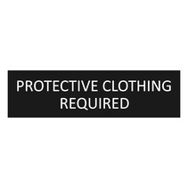 Zwart aluminium deurbordje Protective clothing required