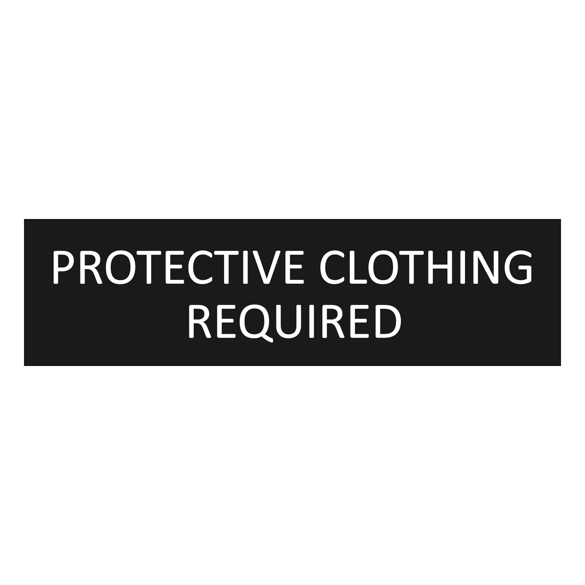CombiCraft Zwart aluminium deurbordje Protective clothing required 165 x 45 mm - per 1 stuk