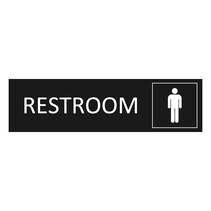 Zwart aluminium deurbordje Restroom mannen