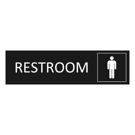 CombiCraft Zwart aluminium deurbordje Restroom mannen 165 x 45 mm - per 1 stuk