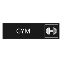 Zwart aluminium deurbordje Gym
