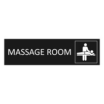 Zwart aluminium deurbordje Massage room