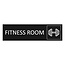 CombiCraft Zwart aluminium deurbordje Fitness room 165 x 45 mm - per 1 stuk