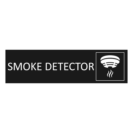CombiCraft Zwart aluminium deurbordje Smoke detector 165 x 45 mm - per 1 stuk