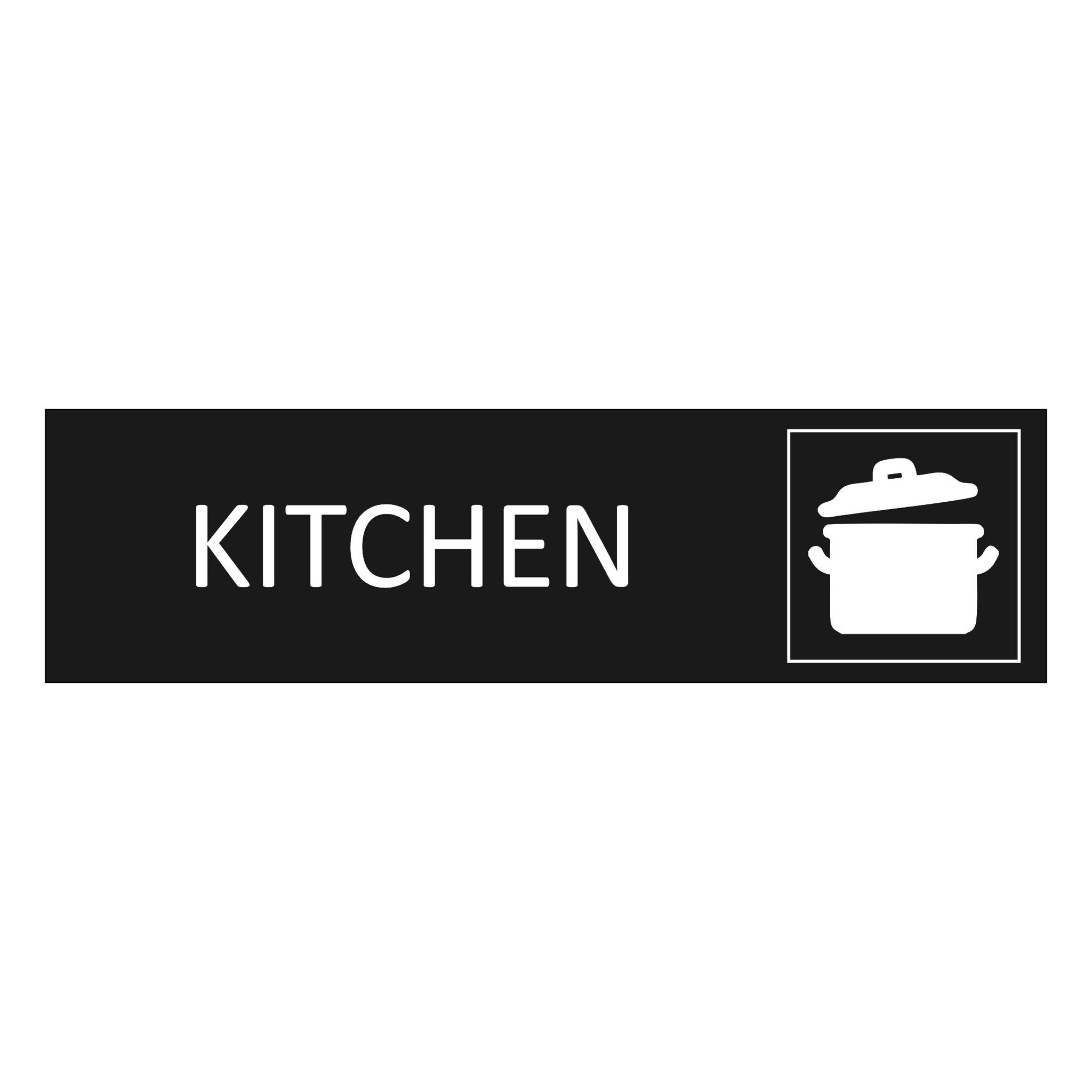 CombiCraft Zwart aluminium deurbordje Kitchen 165 x 45 mm - per 1 stuk