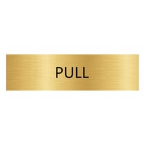 Goud aluminium deurbordje pull liggend