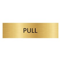 Goud aluminium deurbordje pull liggend